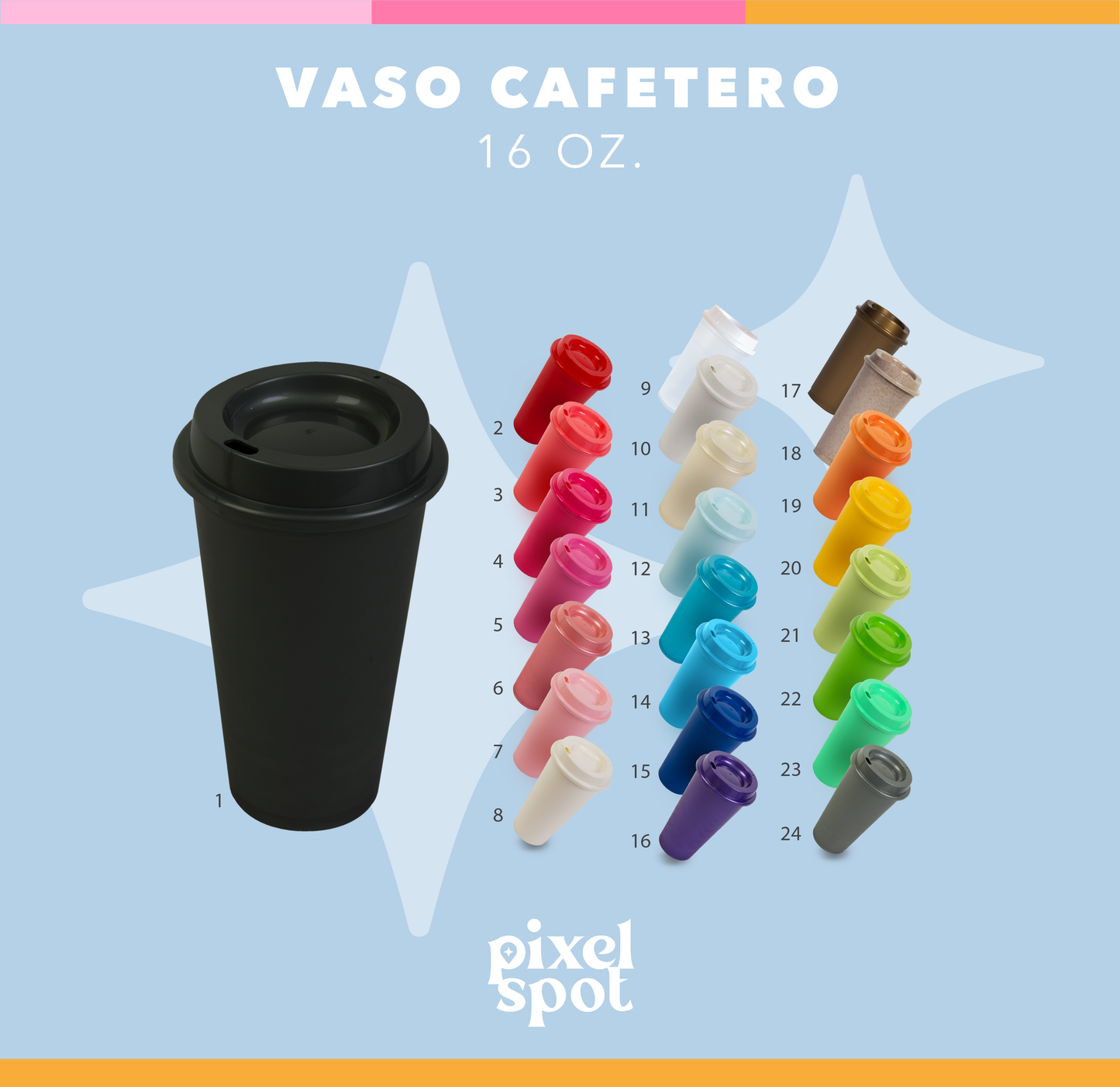 Vaso cafetero 16 oz. Serigrafía